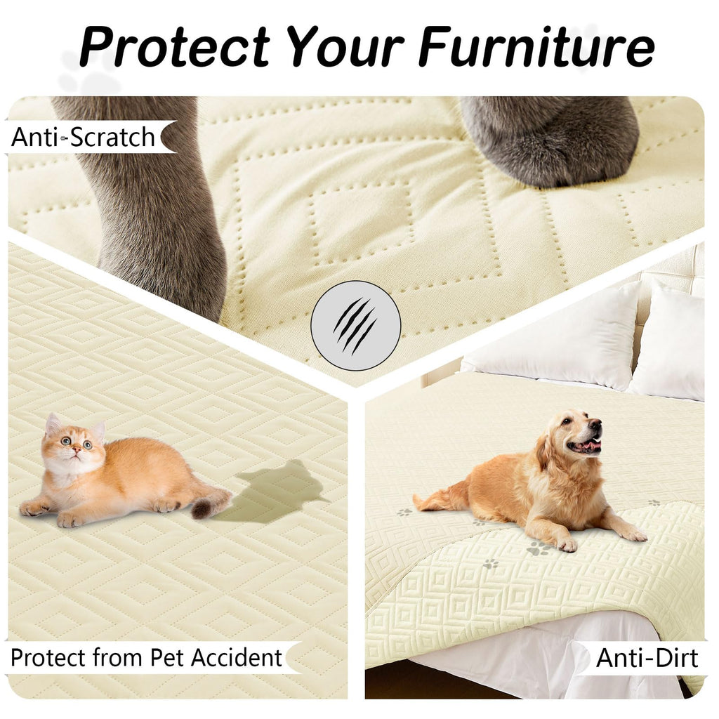 hyha Waterproof Reversible Dog Blanket, Pet Blanket for Sofa Couch