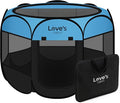Love's cabin Pet Puppy Dog Playpen, Large Dog Tent Crates Cage Indoor/Outdoor, Portable Playpen for Cat, Foldable Pop Up Dog Kennel Playpen with Carring Case, Removable Zipper Top, Blue