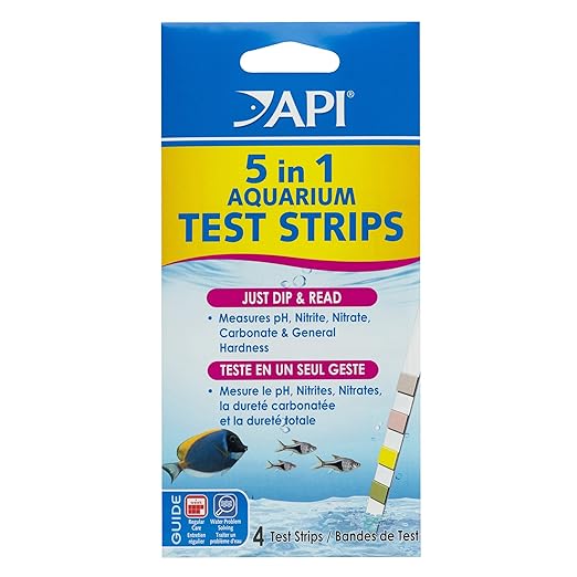 API 5-IN-1 TEST STRIPS Freshwater and Saltwater Aquarium Test Strips 100-Count Box