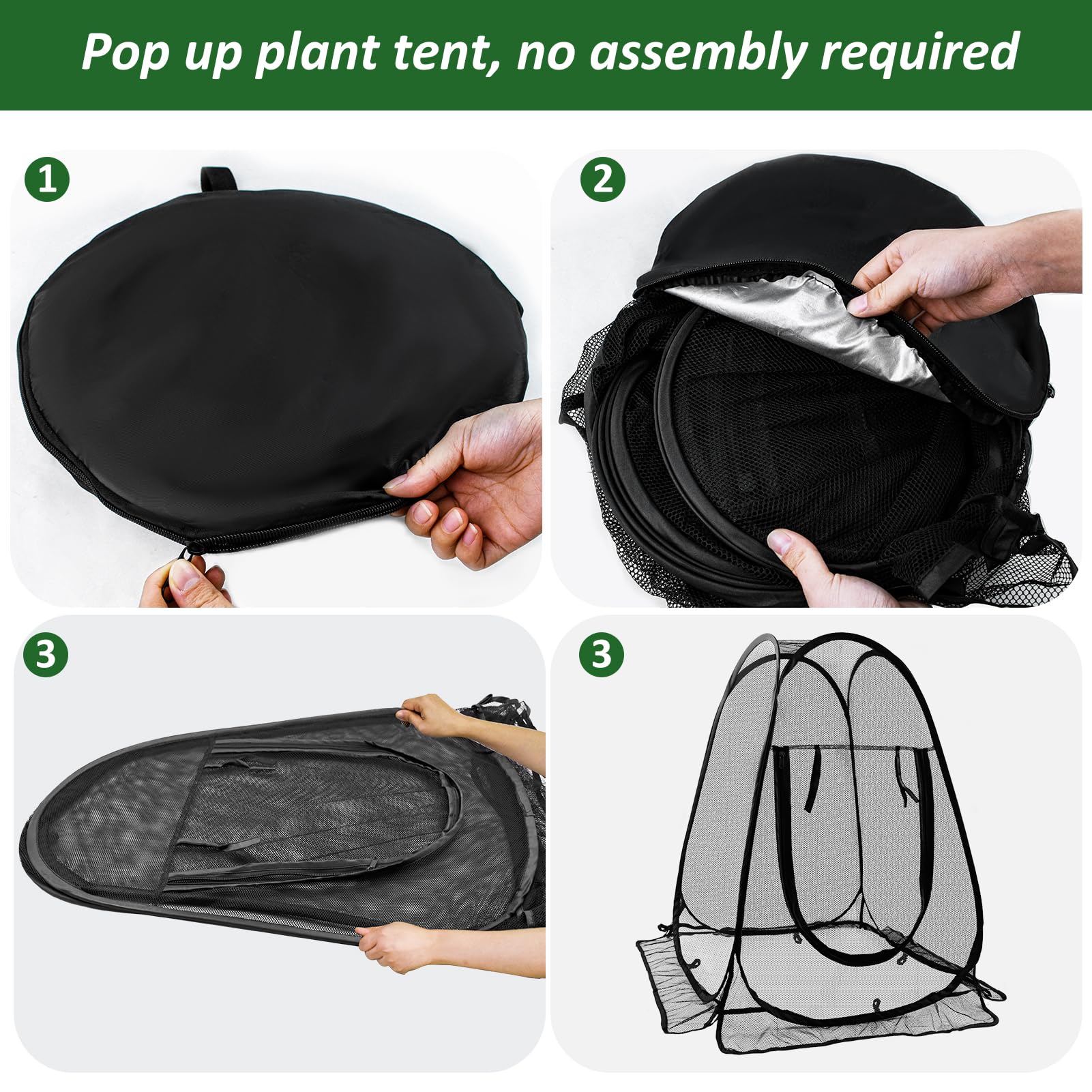 Pop Up Mesh Plant Protectors from Animals,Large Plant Netting Guard Cover with 8 Stake Crop Cage Fine Mesh Plant Tents for Protect Flower Tomato Vegetable from Deer Cat Bird Squirrel, 28x28x34 in