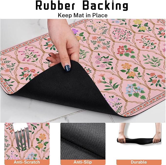 Absorbent Pet Dog Bowl Mat for Food and Water, Pet Cat Food Feeding Mat with Non Slip Rubber Backing, Dog Food Mats for Floors Waterproof, 12"x20"