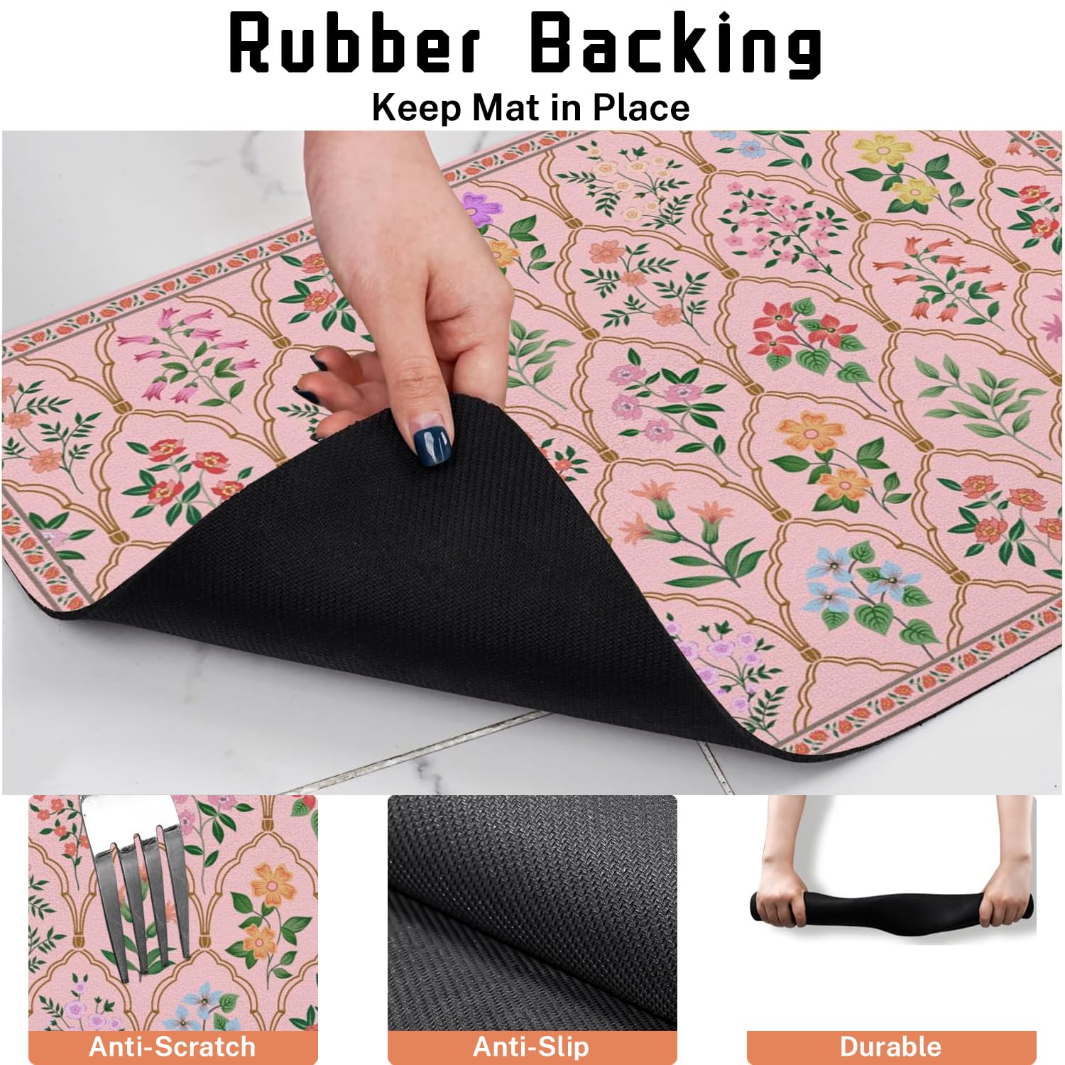 Absorbent Pet Dog Bowl Mat for Food and Water, Pet Cat Food Feeding Mat with Non Slip Rubber Backing, Dog Food Mats for Floors Waterproof, 24"x32"