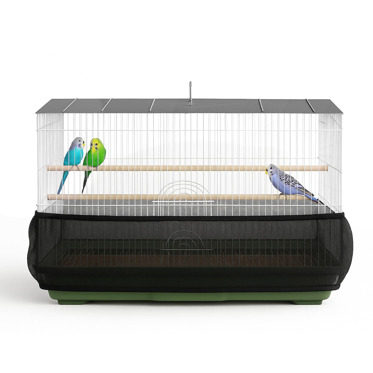 KNUTI Universal Bird Cage Seed Catcher Universal Mesh Skirt Cover Stretchy Small Animal Cages Cover Pet Removable Durable Protector (Seed Catcher)