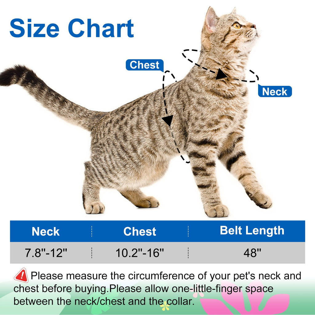 Kaazylab Cat Harness and Leash Set with Matching Collar – Escape Proof Harness for Cats, Adjustable & Lightweight, Tropical Hawaiian Leaf Print, Easy Wear for Outdoor Walking & Training