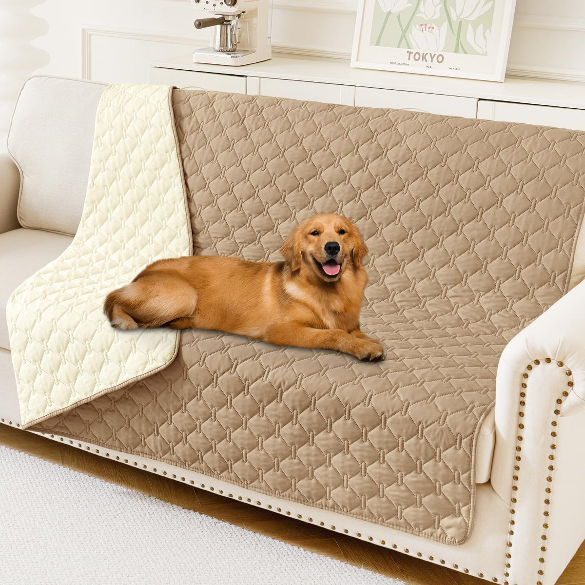 Smiry Waterproof Dog Bed Cover Blanket, Reversible Pet Blanket