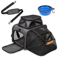 MOYLLOG Expandable Pet Carrier Bag - Airline-Approved, Breathable Mesh, Secure Zippers, Padded Handle & Multi-Pockets (Light Grey)