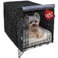 Explore Land Pattern Dog Crate Cover for 18 Inches Wire Cage, Heavy-Duty Polyester 1 2 3 Doors Standard Metal Pet Kennel Enclosure (Brief Polygonal)