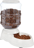 Amazon Basics Gravity Pet Food Feeder for Dogs and Cats, Easy to Clean, Easy to Fill, Removable Lid, 152fl.oz Capacity, Small