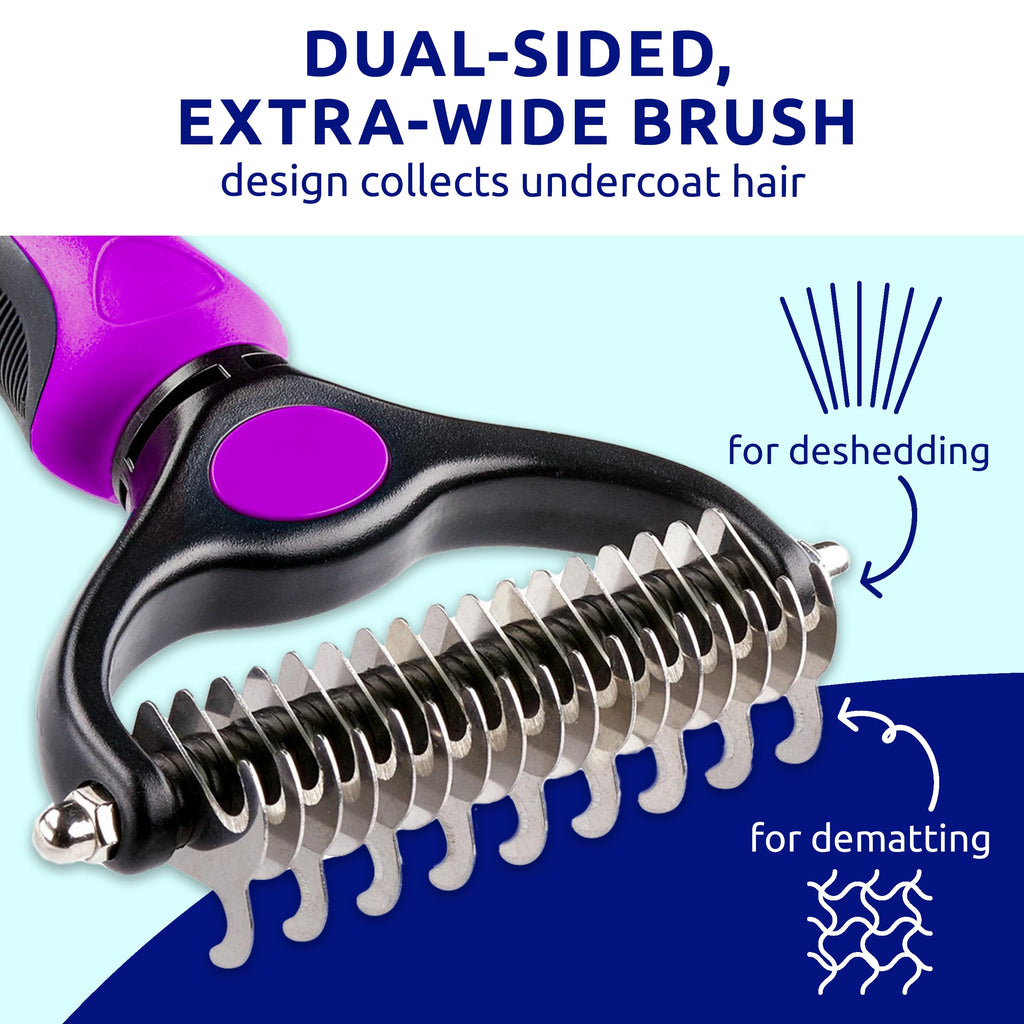Pat Your Pet Deshedding Dog Brush For Shedding – Cat Brushes For Indoor Cats, Double-Sided Cat Brush Deshedding & Grooming Tool For Long Haired And Short Haired Dogs, Skin-Friendly