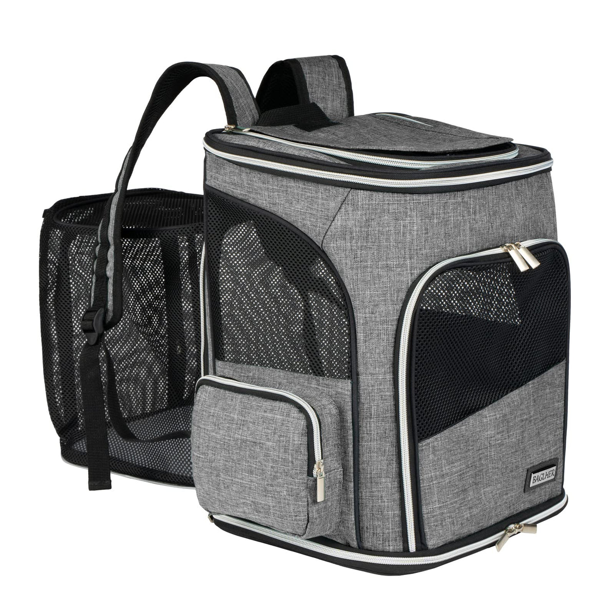 BAGLHER Expandable Pet Carrier Backpack，Pet Backpack for Small Cats Puppies Dogs Bunny, Airline-Approved Ventilate Backpack for Travel, Hiking and Outdoor Use. Purple