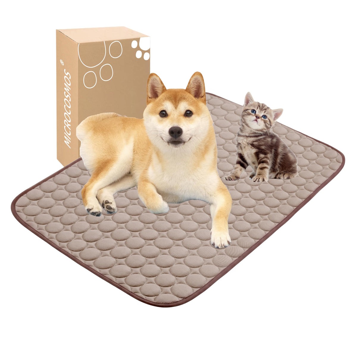 MICROCOSMOS Summer Cooling Mat & Sleeping Pad- Water Absorption Top, Easy Carry, EZ Clean, Materials Safe. Keep Cooling for Pets, Kids and Adults.(Navy Blue, 40" x 28")