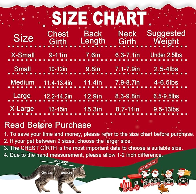 Cat Dog Christmas Sweater Pet Winter Warm Coat Pajamas Small Dog Sweaters Christmas Santa Sweater for Cats Kitty Puppy Small Dogs (Santa, M)