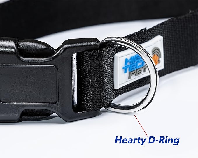 MS-5 Automatic Pet Door Collar, Genuine High Tech Pet Brand Dog Collar for Power Pet Doors - Deluxe Strap (Black, Medium) - DC-BLK-MS5-M