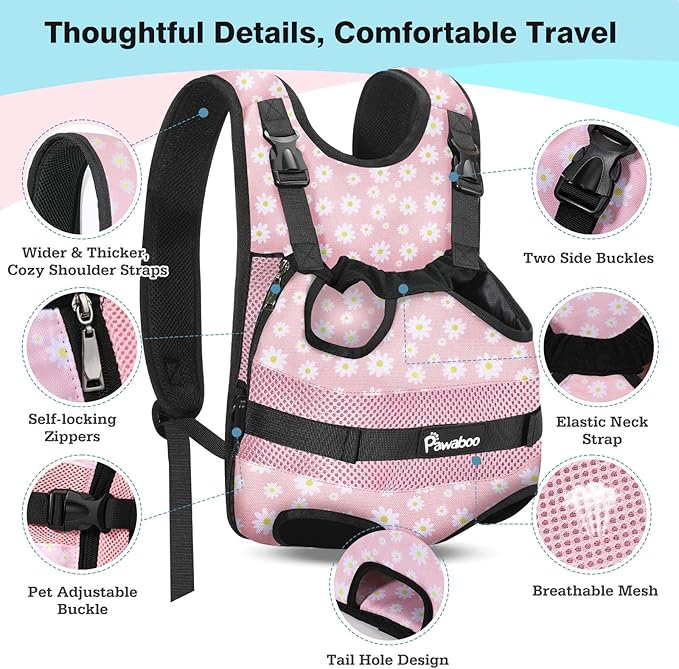 Pawaboo Pet Front Carrier Backpacks for Small Medium Dogs