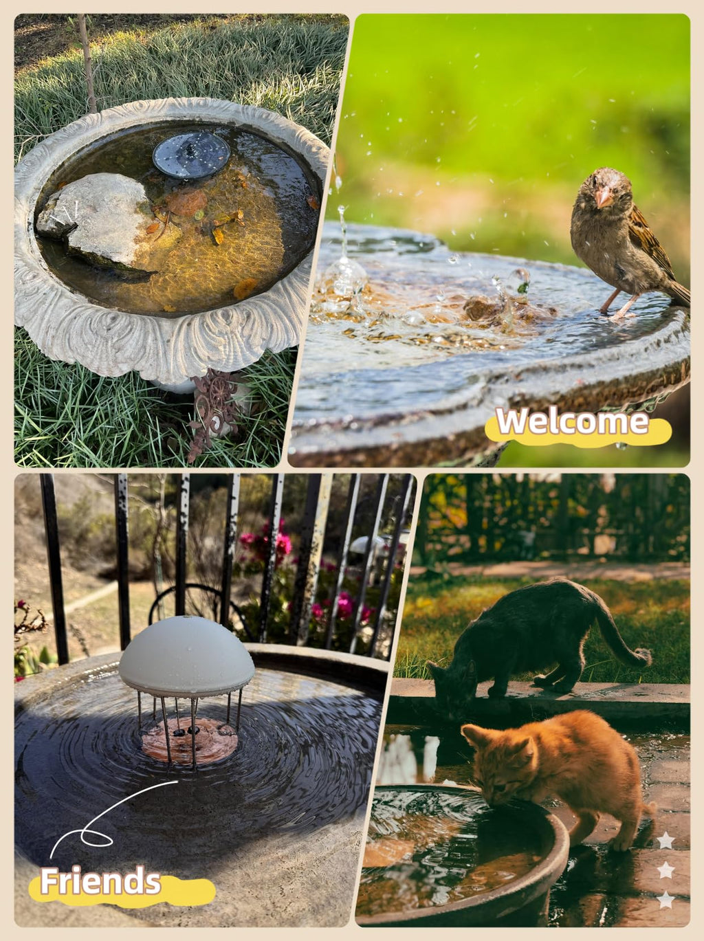 GOHUOX Bird Bath Purification Disk, 99.99% Copper Disc for Bird Bath Copper Disk Cleaner Safe for Outside Birds Fountain Disc Accessories, Fit for Outdoor Birdbath Bowl (3 pcs)