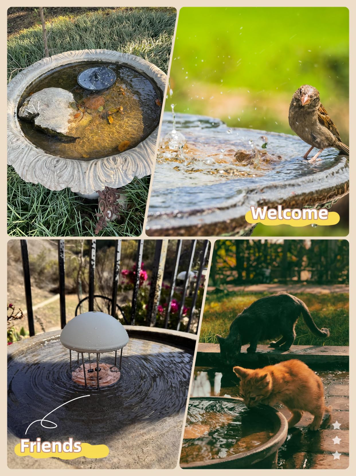 GOHUOX Bird Bath Purification Disk, 99.99% Copper Disc for Bird Bath Copper Disk Cleaner Safe for Outside Birds Fountain Disc Accessories, Fit for Outdoor Birdbath Bowl (3 pcs)
