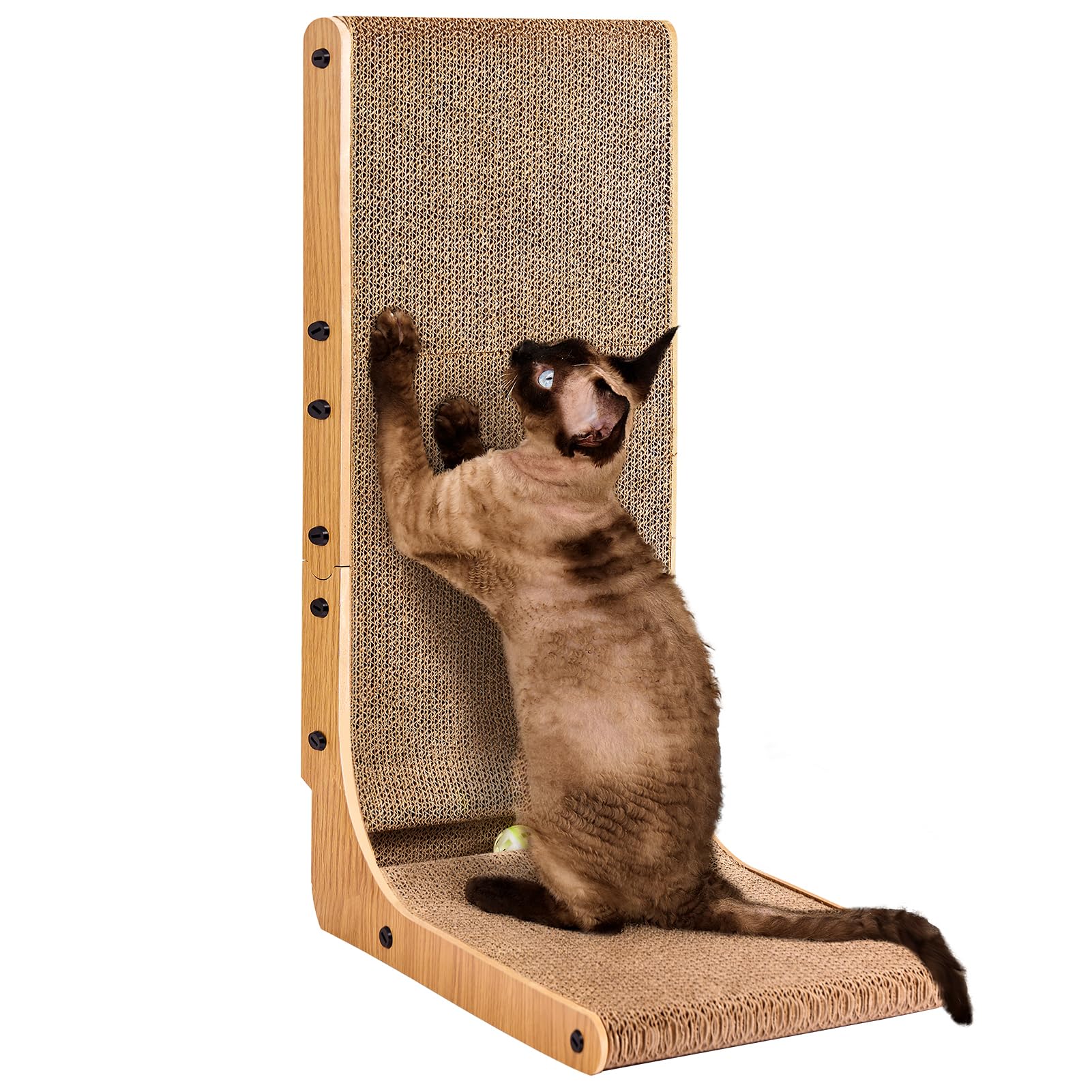 EHEYCIGA Cardboard Cat Scratcher for Indoor Cats, 26.8 Inch, Brown