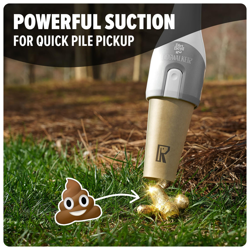 Dirt Devil Dogwalker Pet Waste Vacuum, Portable Handheld Vacuum, No-Contact Poop Scooper for Dogs, Ideal for Dogs up to 50 Pounds, Dog Poop Scooper for Yard Cleanup and Walks