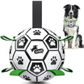 QDAN Dog Toys Balls with Bell Inside, Squeaky Dog Balls for Tug of War, Puppy Birthday Gifts, Dog Water Toys, Ball for Small Dogs(Black Green, 5 inch)
