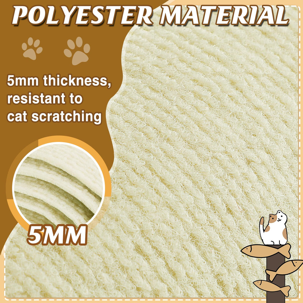 39.3''x14.6'' Trimmable Cat Scratch Furniture Protector - Climbing Self-Adhesive Cat Scratching Pad Mat, Couch Protector from Claws for Scratch Post Cat Tree Shelves Wall, Beige