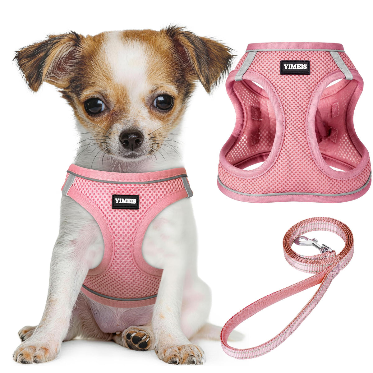No Pull Dog Puppy Harness and Leash Set Reflective Mesh Vest Small