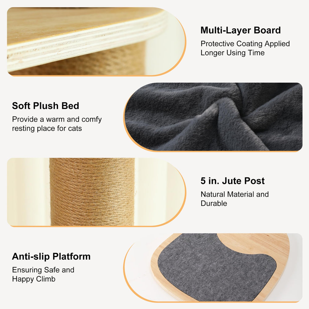 FUKUMARU Floor to Ceiling Cat Tree, 5.7-9.8 ft, 6 Level