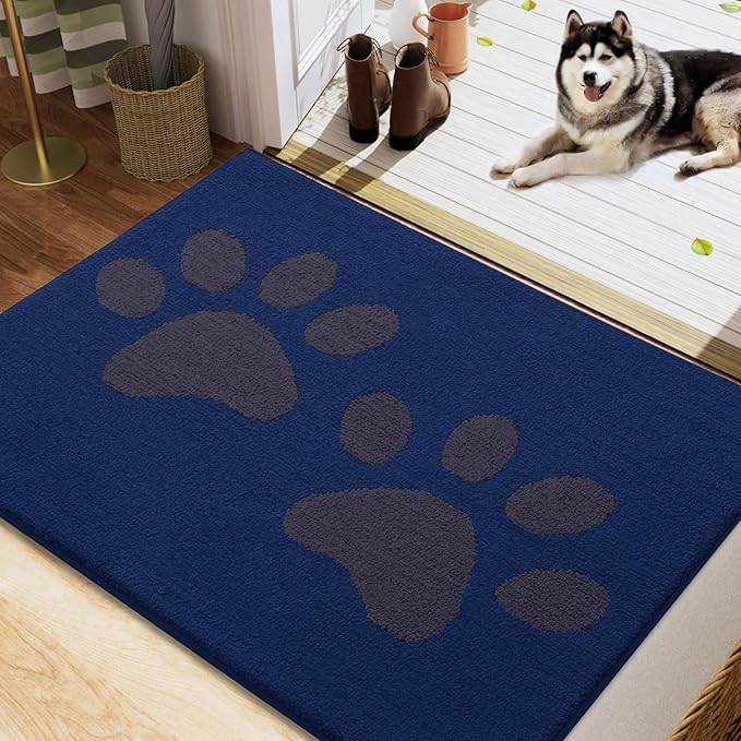 Buganda Dog Door Mat for Muddy Paws 47x24, Absorbent Doormat for Inside — 40.0"l X 32.0"w X 0.6"th