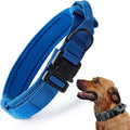 Tactical Dog Collar, Adjustable Military Training Nylon Dog Collar with Control Handle and Heavy Quick-Release Metal Buckle for Small Medium Large Dogs, Dark Blue M