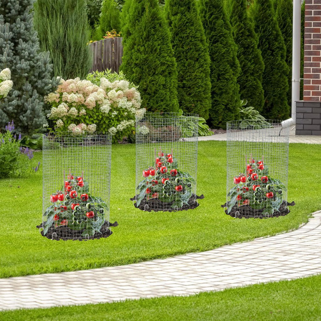CIEOVO Wire Plant Protector from Animals, Metal Mesh Plant Cage Covers Rustproof Wire Plant Cages 30 U-Stakes and 100 Ties for Plants Keeping Bunnies Chicken Squirrels Birds Chicken Duck Out