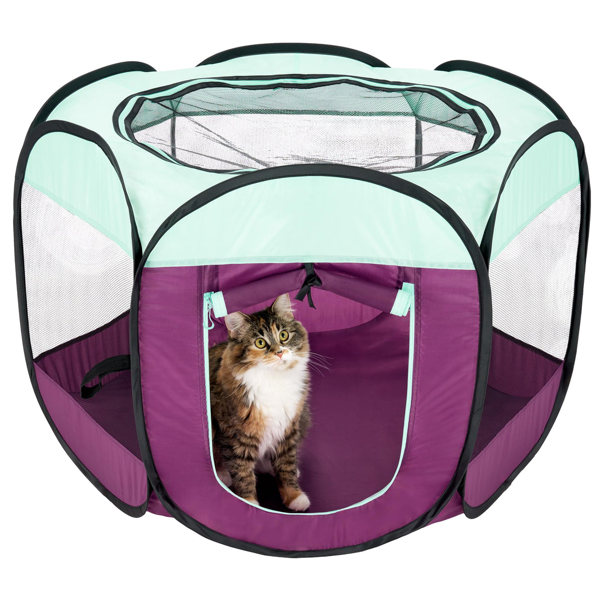 Furhaven Portable Dog Playpen Cat Tent, Pet Playground,Kennel Foldable Indoor Outdoor Zippered Puppy Crate - Navy, Medium