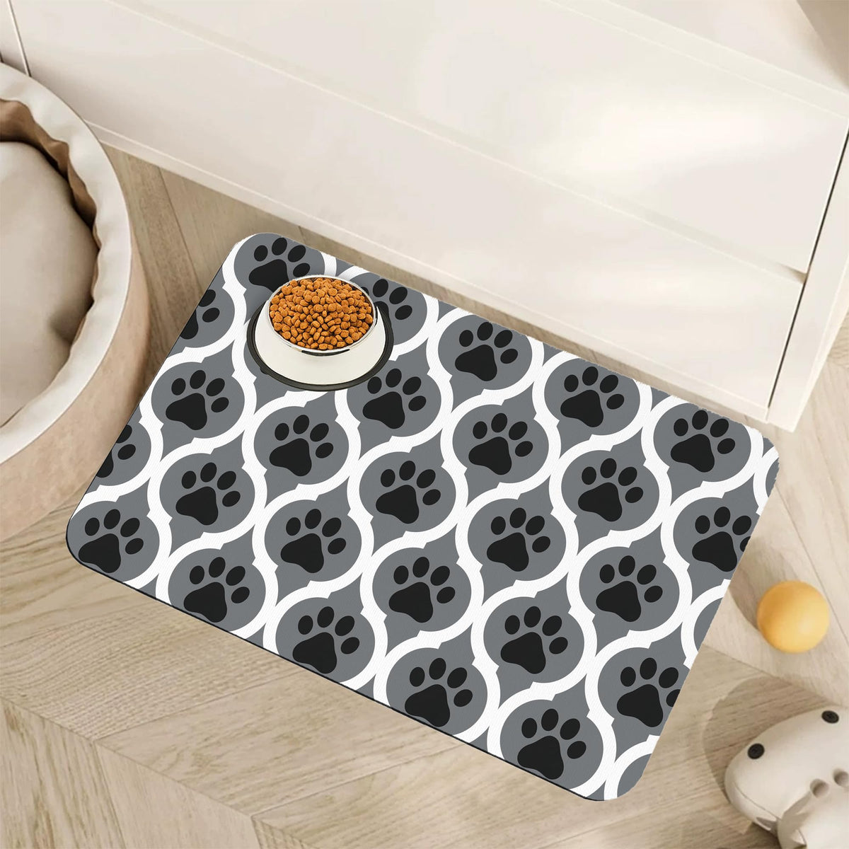Vintage Flower Botanical Garden Dog Cat Food Mat,Absorbent Pet Feeding Mat for Food and Water,Non-Slip Dog Bowl Mats Floor Protector 12"x20"