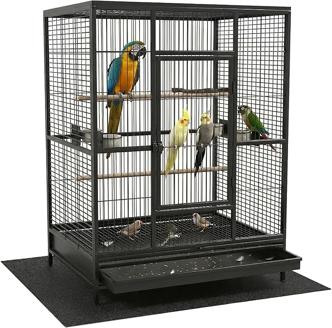 Wiojtry Under Pet Cage Mat for Bird Cages, Dog Kennels, Reptile Aquariums, Dog Kennels, Water-Resistant Pad for Hard Floors and Surfaces (X-Large)