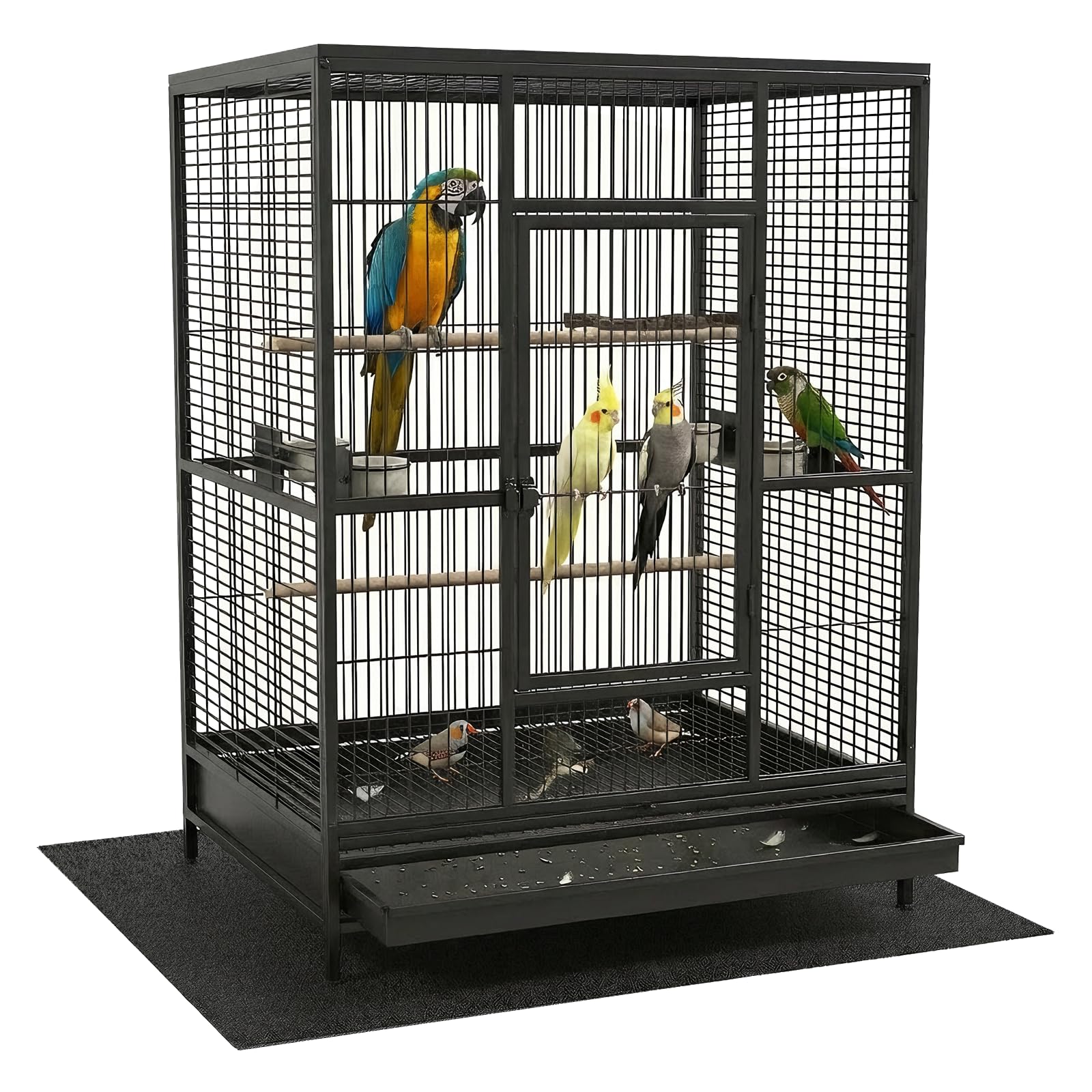 Wiojtry Under Pet Cage Mat for Bird Cages, Dog Kennels, Reptile Aquariums, Dog Kennels, Water-Resistant Pad for Hard Floors and Surfaces (X-Large)