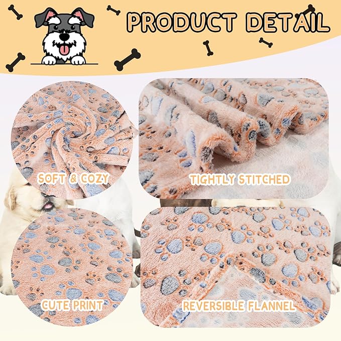 Rezutan 1 Pack 3 Blankets for Dogs, Dog Blanket for Small Pet Cat, Premium Soft Fluffy Suitable for Dog Kennels & Beds, Gifts Puppy Blanket Essentials, 30x20inch, Brown