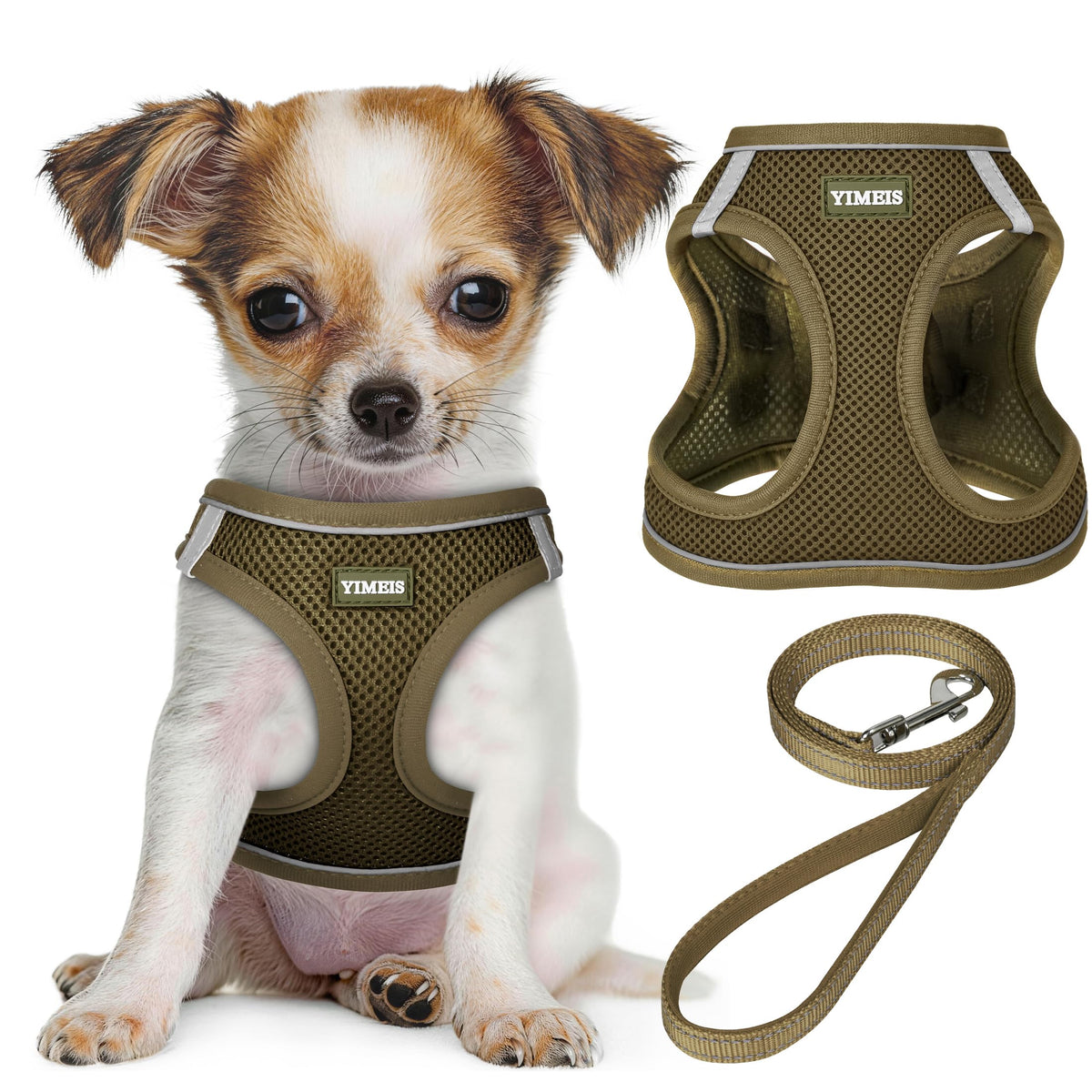No Pull Dog Puppy Harness and Leash Set Reflective Mesh Vest Small
