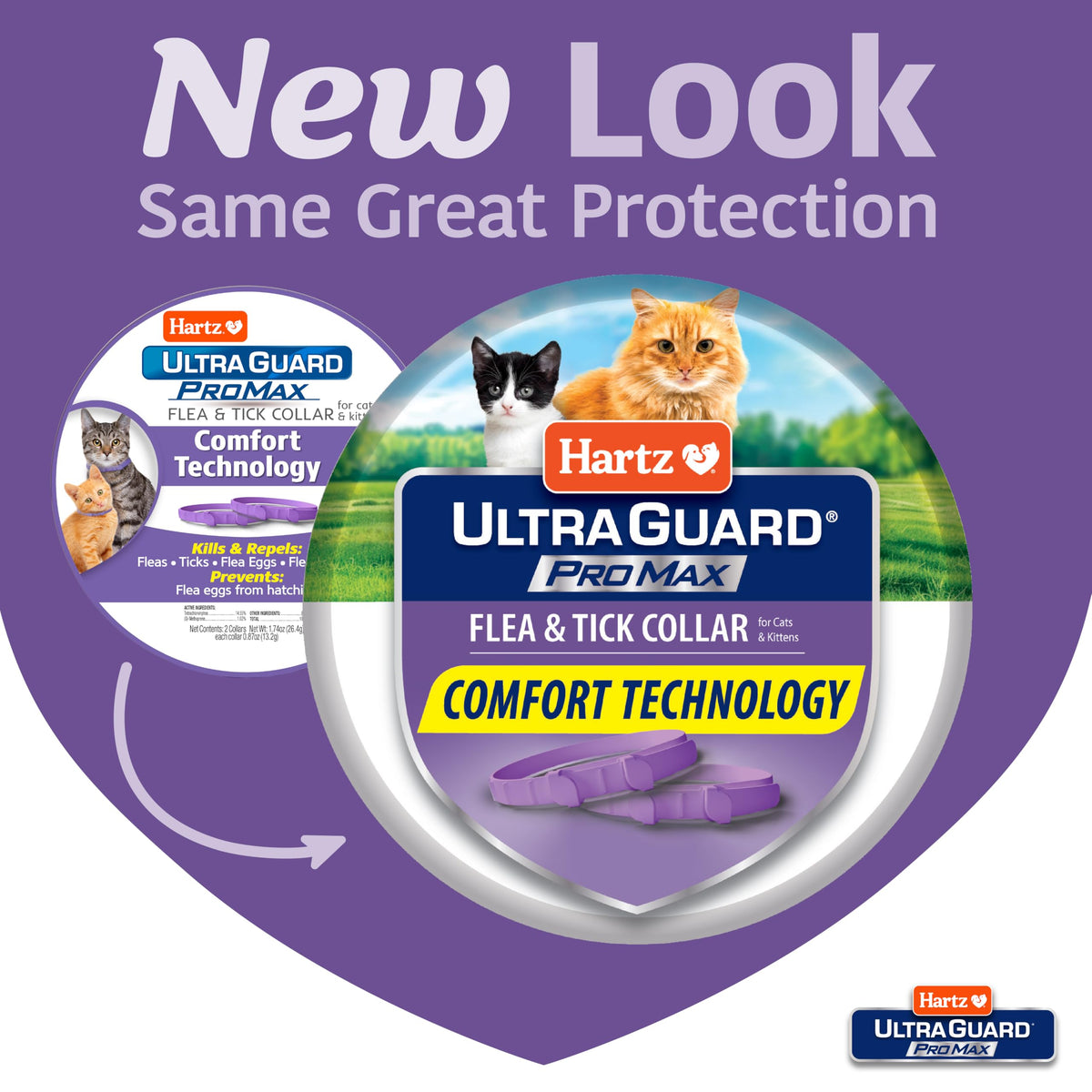 Hartz UltraGuard ProMax Flea & Tick Collar for Cats & Kittens I 14 Months Protection I Soft & Comfortable | Kills Fleas, Ticks, and Larvae I 2 Pack