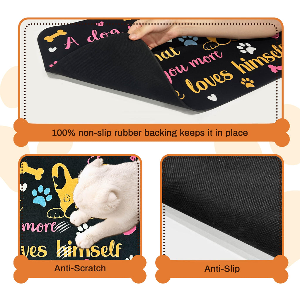Pet Feeding Mat for Floors Waterproof Dog Mat for Food and Water Absorbent Quick Dry Non Slip mat for Cat Bowls