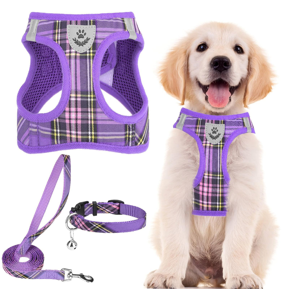 PUPTECK Dog Harness, Collar and Leash Set No Pull for Small Medium Sized