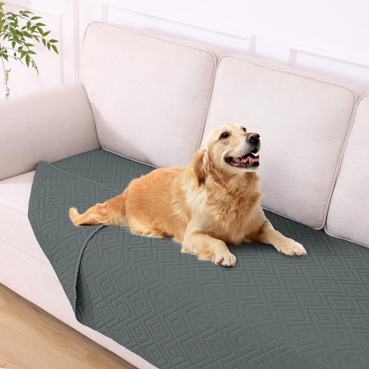 hyha Waterproof Reversible Dog Blanket, Pet Blanket for Sofa Couch