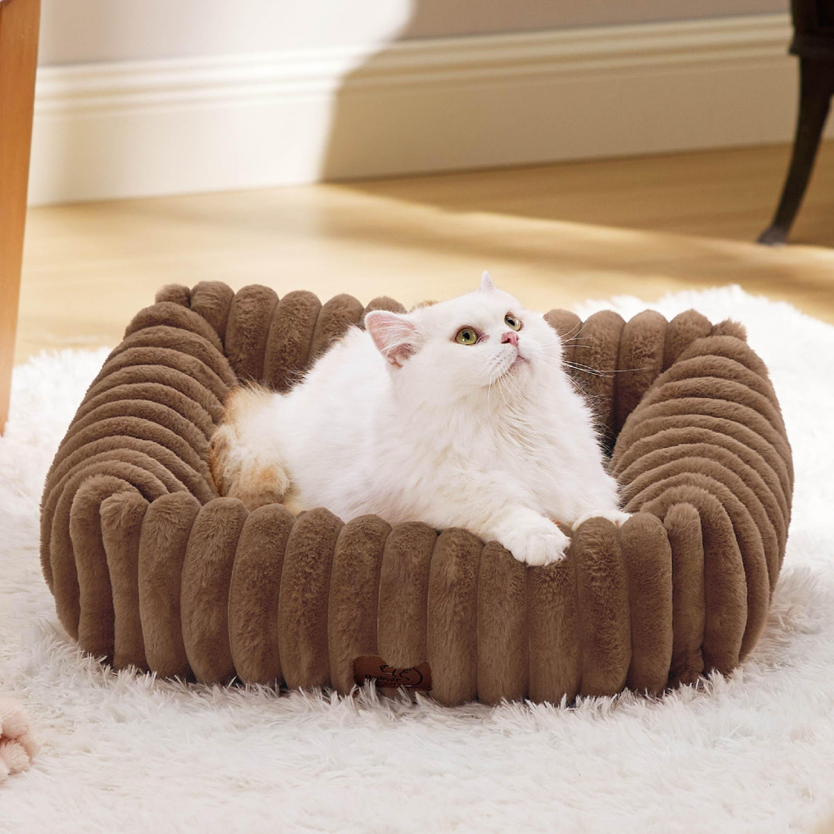Bedsure ComfyFleece® Cute Dog Beds Large Sized Dog Washable，36in Cream