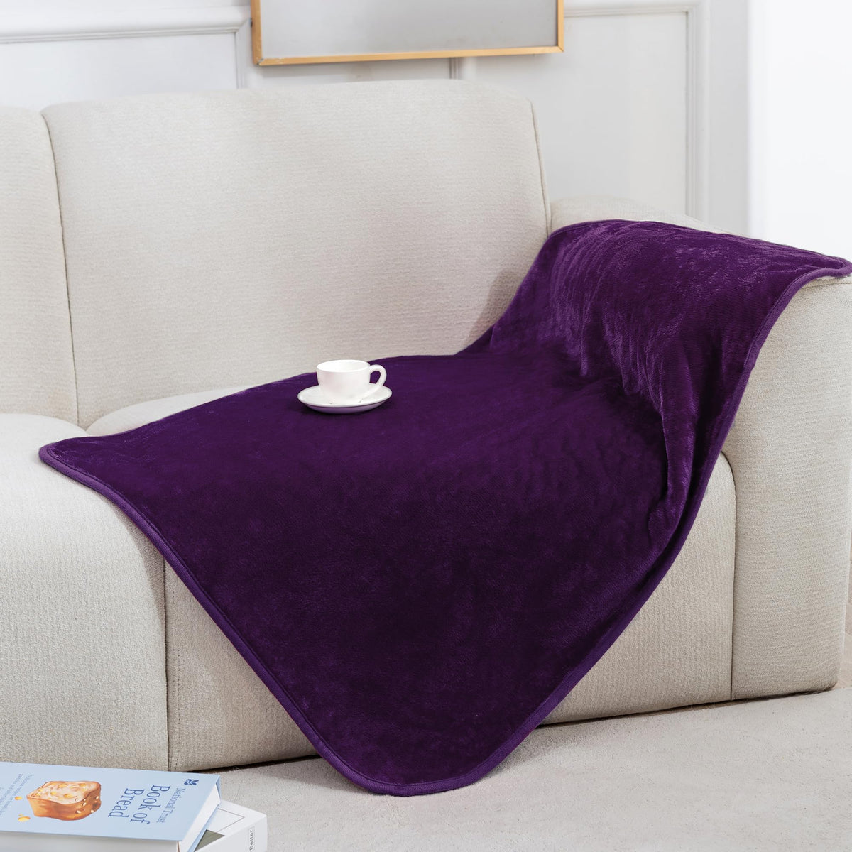 gogobunny Waterproof Bed Blanket, Reversible Sherpa Fleece Throw Blanket for Dog Puppy Cat, Furniture Cover Protects Bed Couch Sofa from Liquid Pee and Pet Fur (Cream, 90x108 inches)