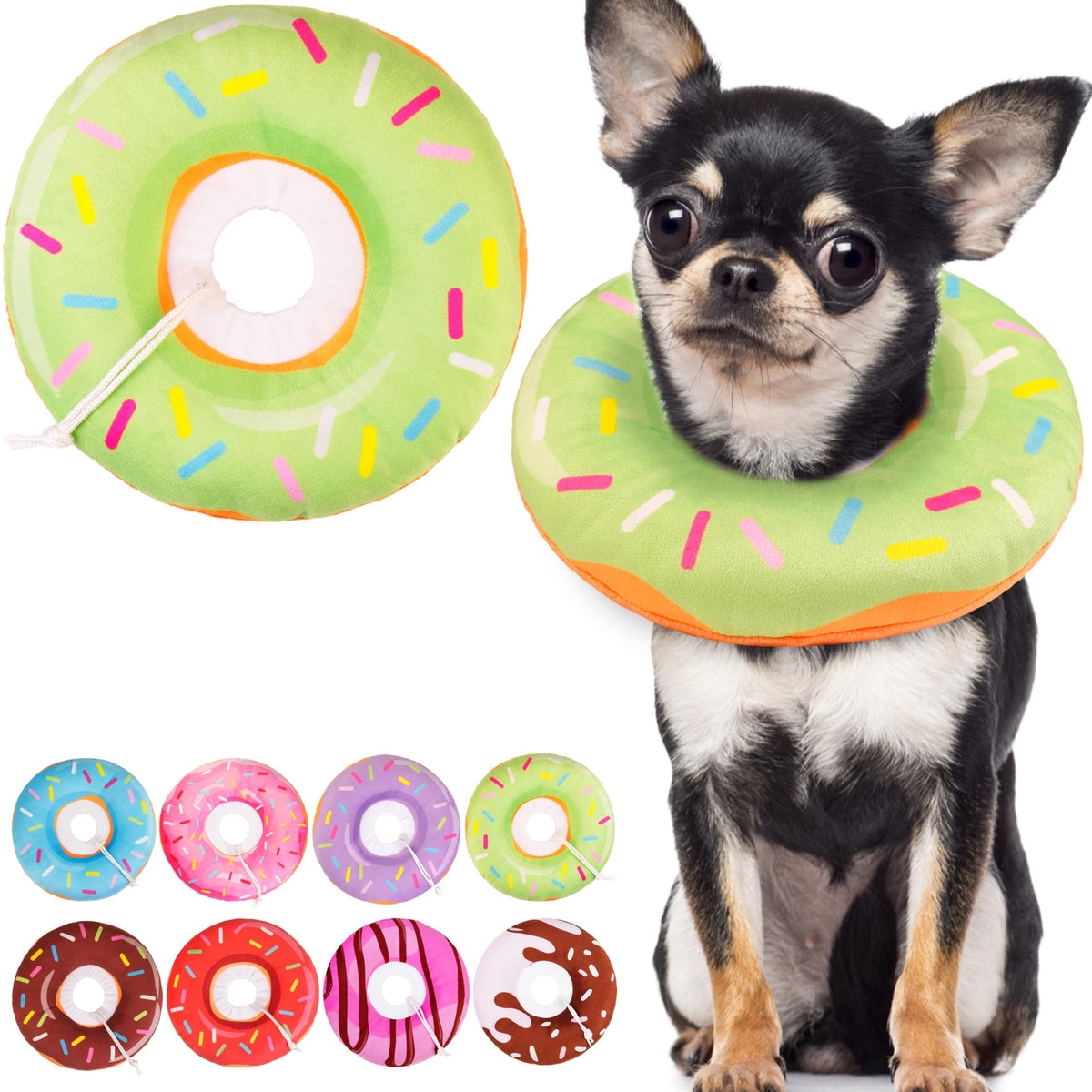 WONONE Cat Cone Collar Soft, Adjustable Cat Recovery Collars Spay Cones to Stop Licking, Cute Kittens Donut E Collar After Surgery, Anti-Lick Wound Healing Elizabetan Collars for Kittens (Pink, Small)