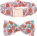 Bobo Rainbow Football & Flower Print Dog Collar with Bow for X-Small Dogs