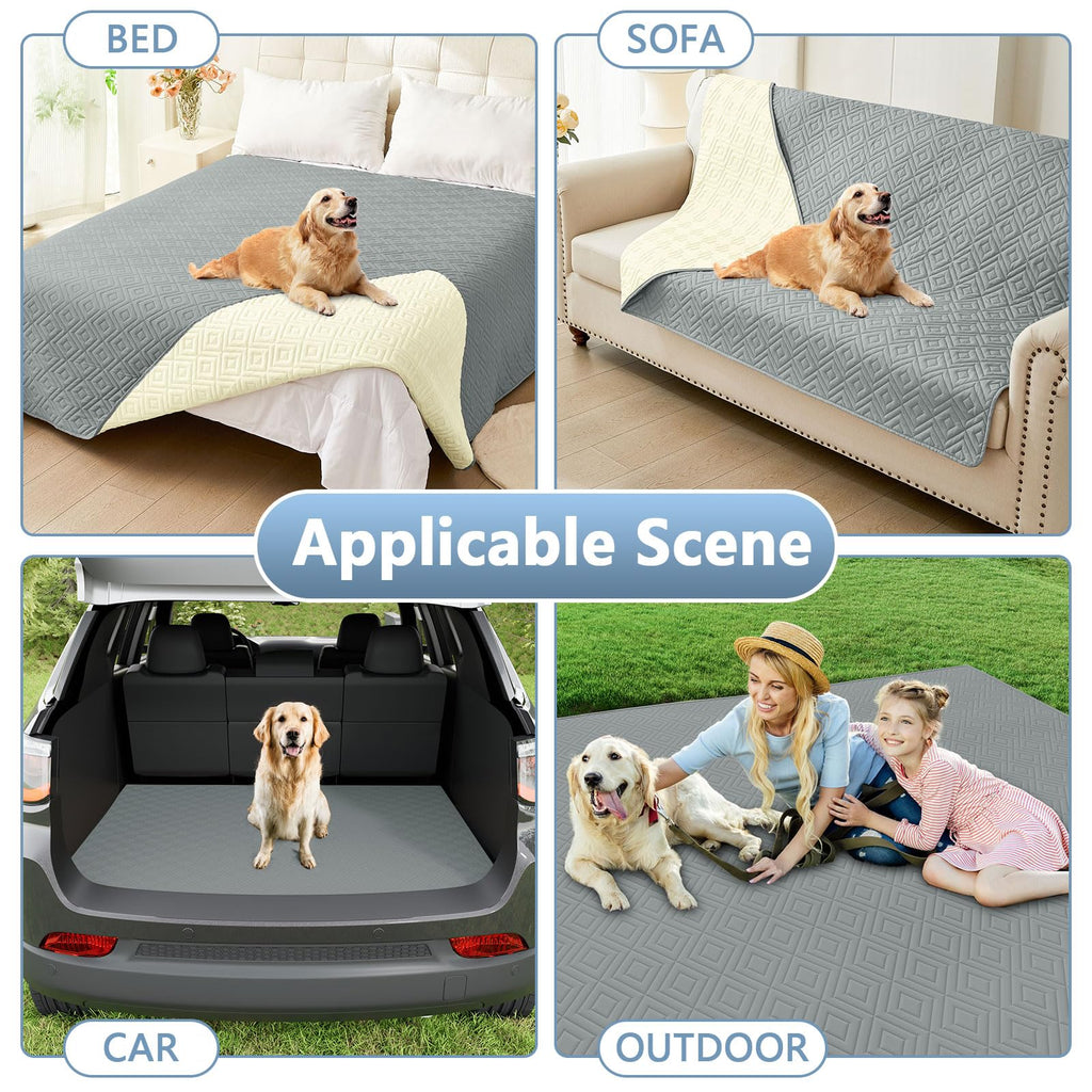 hyha Waterproof Reversible Dog Blanket, Pet Blanket for Sofa Couch