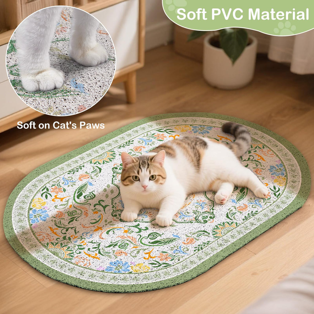 Bienbee Cat Litter Mat, 33" x 22" Dense Trapping Mesh for Litter Boxes