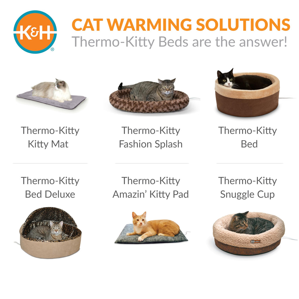 K&H Self-Warming Cat Bed Pad, Self Heating Pad for Outdoor Cat Houses, Warming Mat for Indoor Pet Beds & Furniture, Reversible Blanket, Machine Washable, Small 21 X 17 Oatmeal/ Chocolate