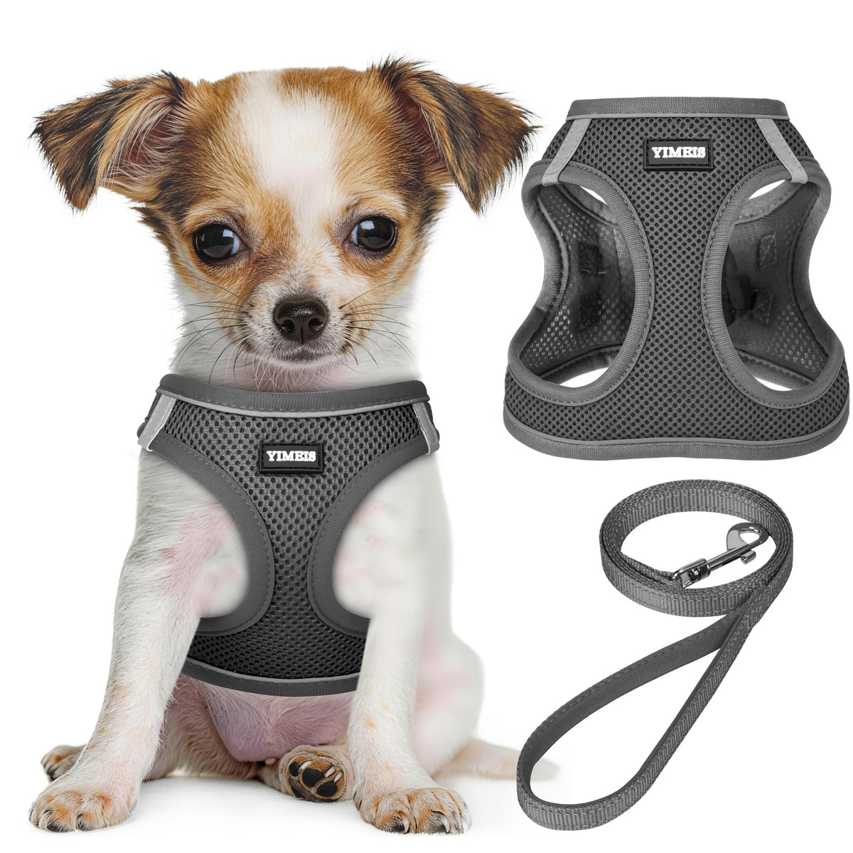 No Pull Dog Puppy Harness and Leash Set Reflective Mesh Vest Small