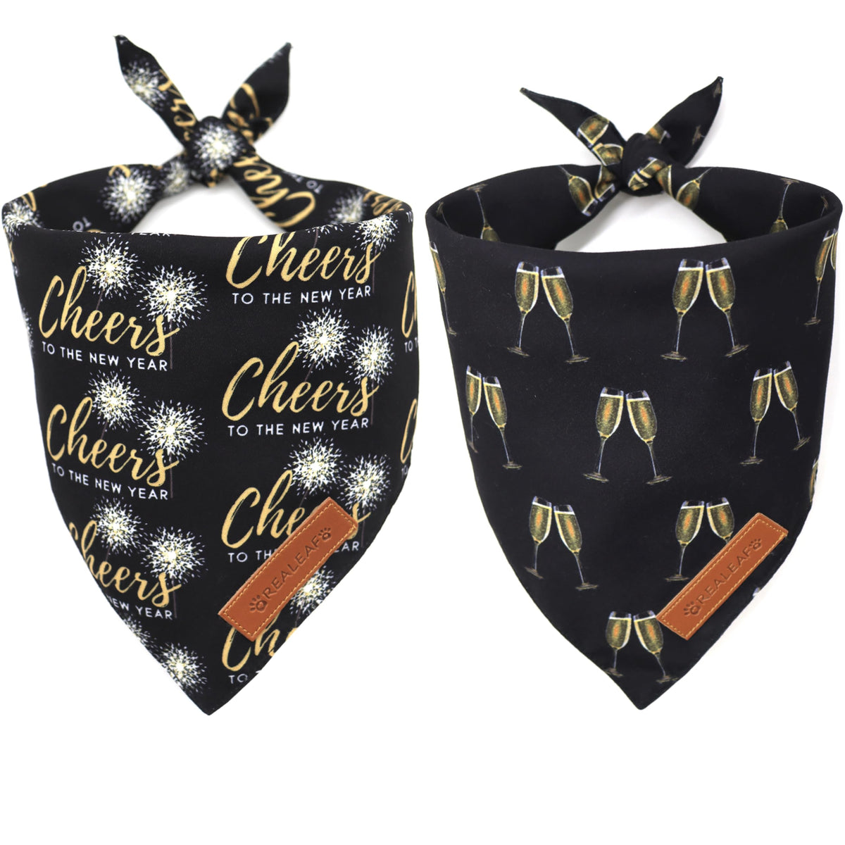 Realeaf Halloween Dog Bandanas 2 Pack, Pumpkins and Ghosts Pet Scarf for Boy and Girl, Premium Durable Fabric, Holiday Bandana for Large and X-Large Dogs Pets (X-Large)