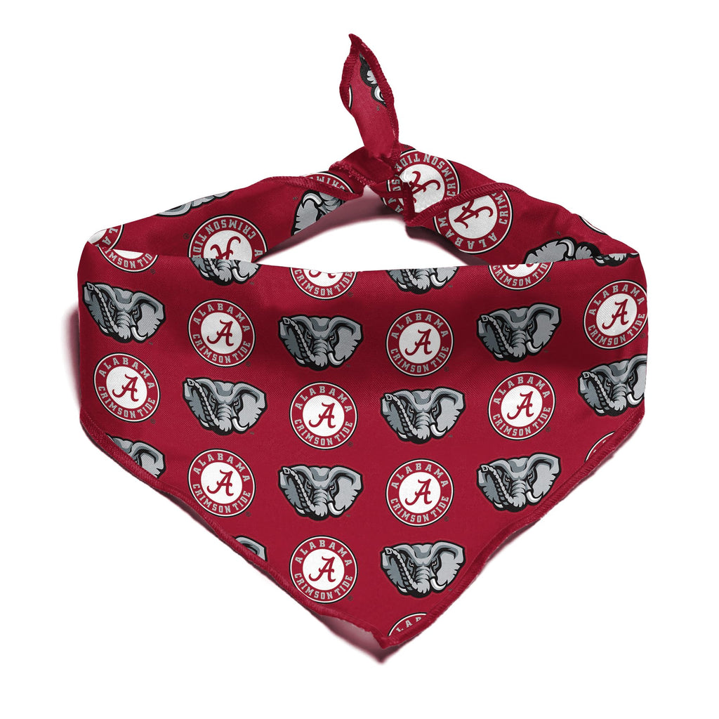 Alabama Crimson Tide Officially Licensed Bandana for Dogs and Cats | Fits Pets Great Gift Idea | Easy-to-Tie (Large, 28")