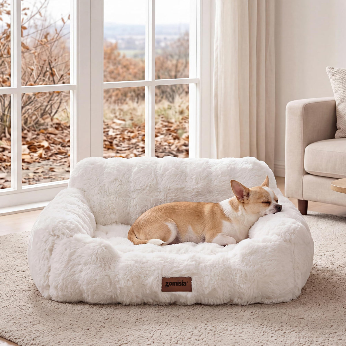 ZOMISIA Orthopedic Cat Couch Bed for Indoor Cats, Removable Washable Cover
